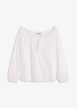bonprix bonprix Camisas Y Blusas>Blusa de algodón orgánico puro Blanco