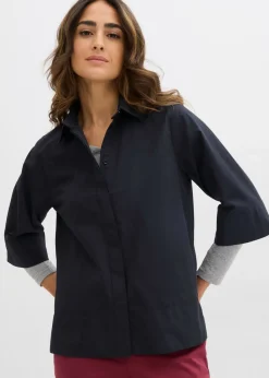 bonprix bonprix Camisas Y Blusas>Blusa de algodón orgánico puro Negro