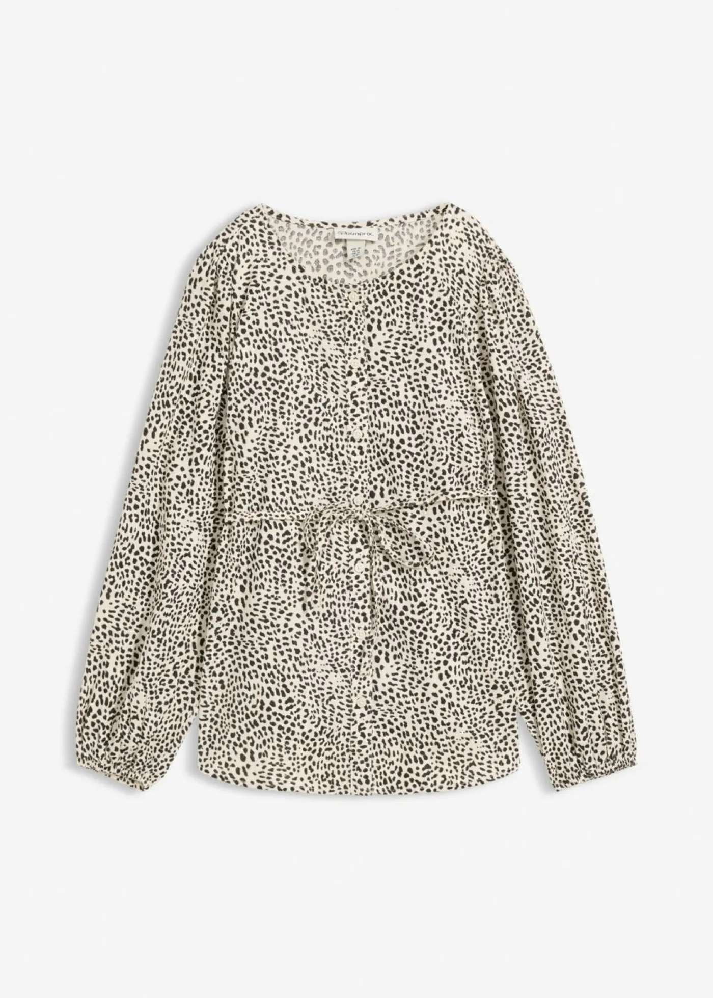 bonprix bonprix Premamá>Blusa de algodón para durante y después del embarazo estampado leo blanco lana/negro