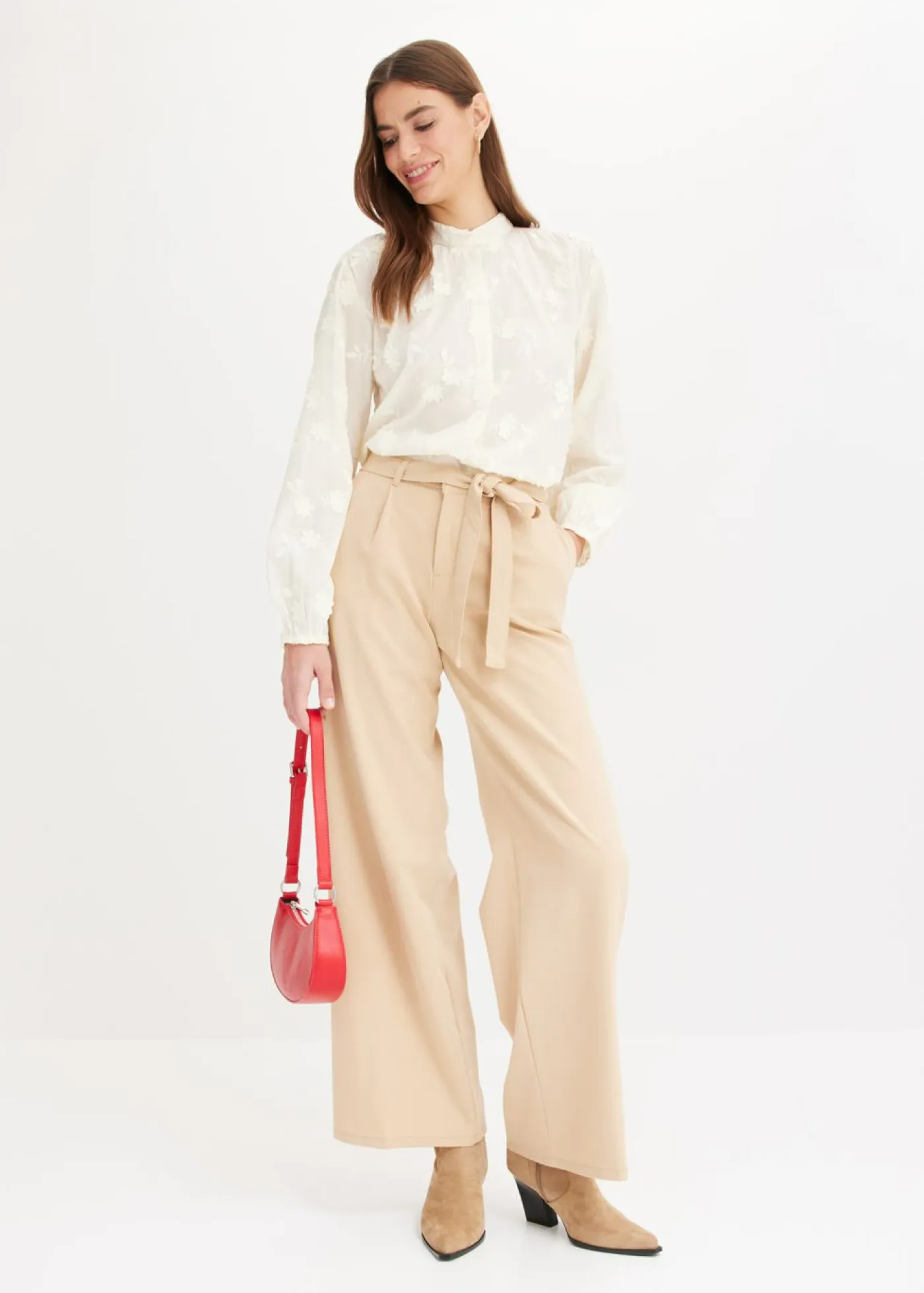 bonprix bonprix Camisas Y Blusas>Blusa de algodón puro Blanco lana