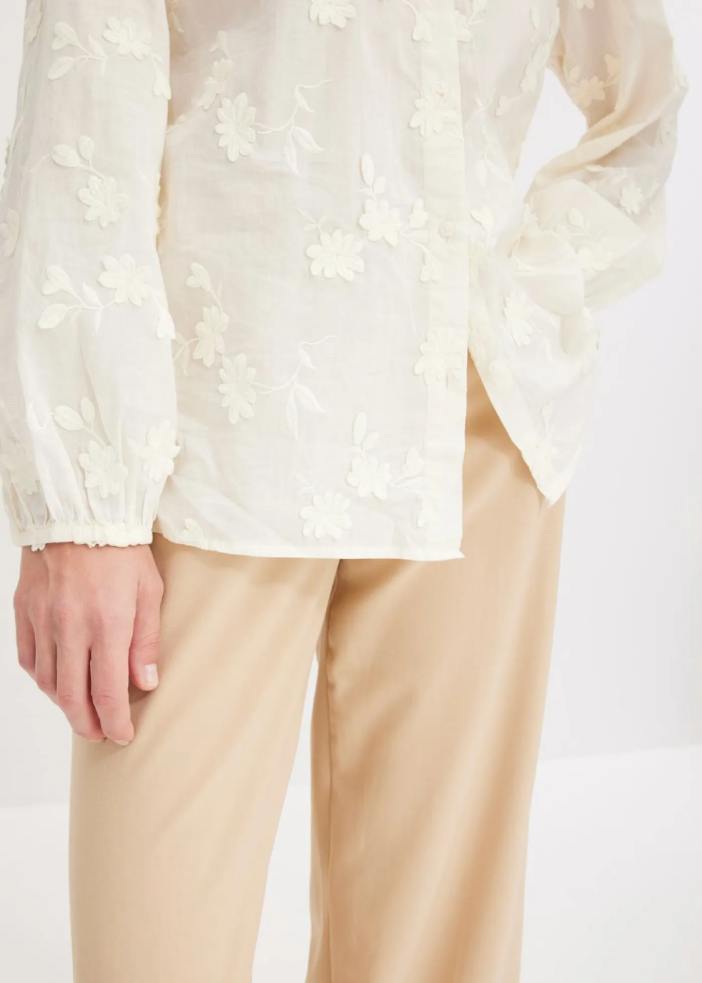 bonprix bonprix Camisas Y Blusas>Blusa de algodón puro Blanco lana