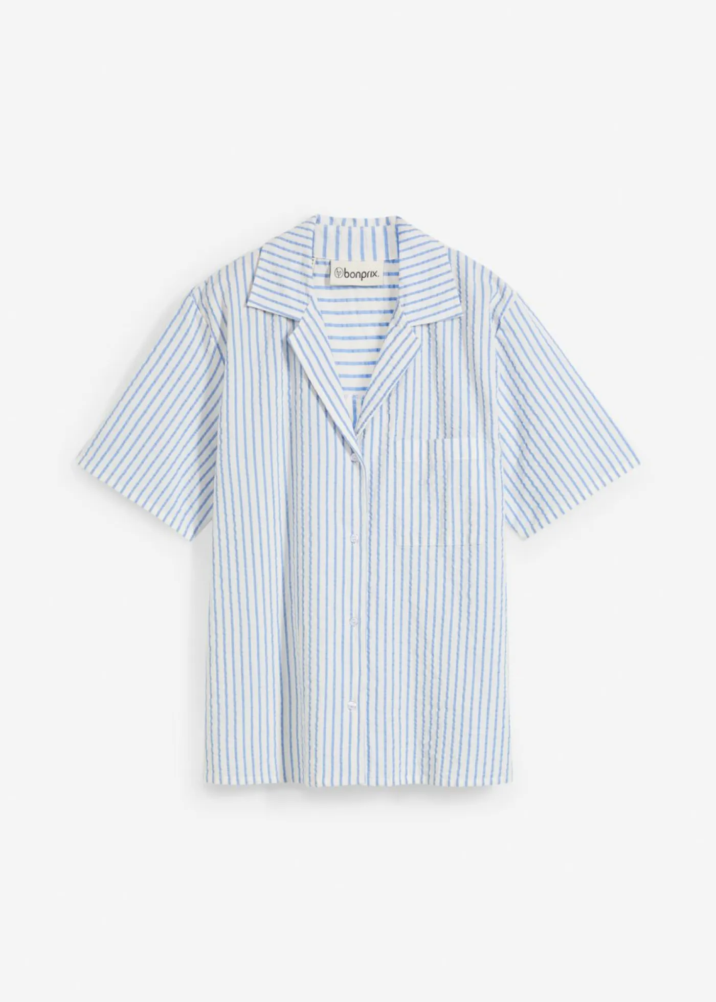 bonprix bonprix Conjuntos De Ropa|Esenciales>Blusa de algodón puro azul provenzal-blanco lana con rayas