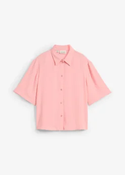 bonprix bonprix Camisas Y Blusas>Blusa de crepé ligero con corte boxy rosa pálido