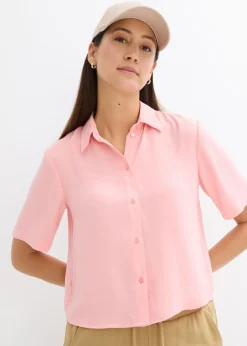 bonprix bonprix Camisas Y Blusas>Blusa de crepé ligero con corte boxy rosa pálido