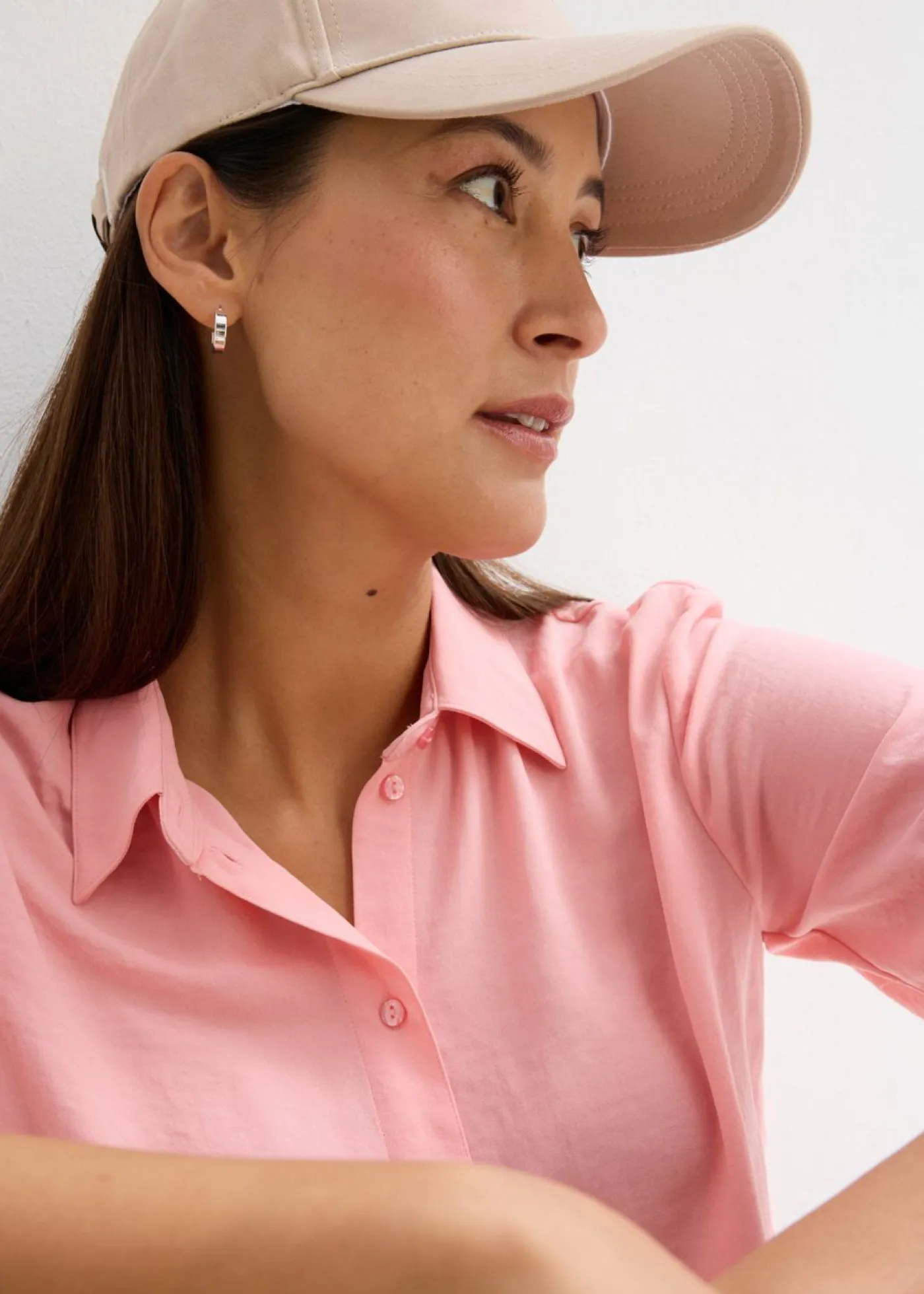 bonprix bonprix Camisas Y Blusas>Blusa de crepé ligero con corte boxy rosa pálido
