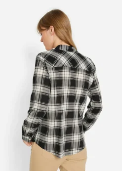 Mujer bonprix bonprix Blusa de cuadros de algodón puro