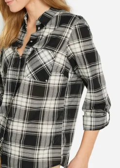 Mujer bonprix bonprix Blusa de cuadros de algodón puro