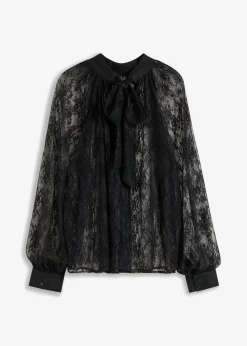 Mujer bonprix bonprix Blusa de encaje con ligeras transparencias