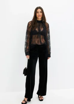 Mujer bonprix bonprix Blusa de encaje con ligeras transparencias
