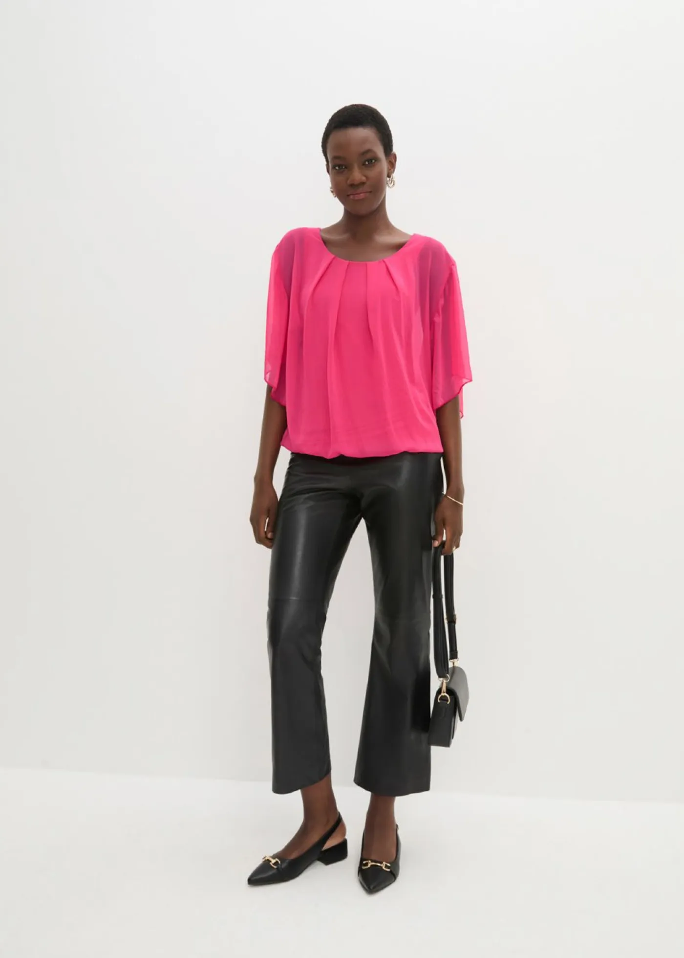 bonprix bonprix Camisas Y Blusas|Novedades>Blusa de gasa con camiseta interior Rosa oscuro