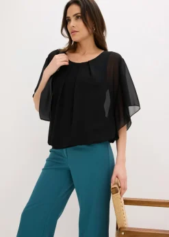 Mujer bonprix bonprix Blusa de gasa con camiseta interior