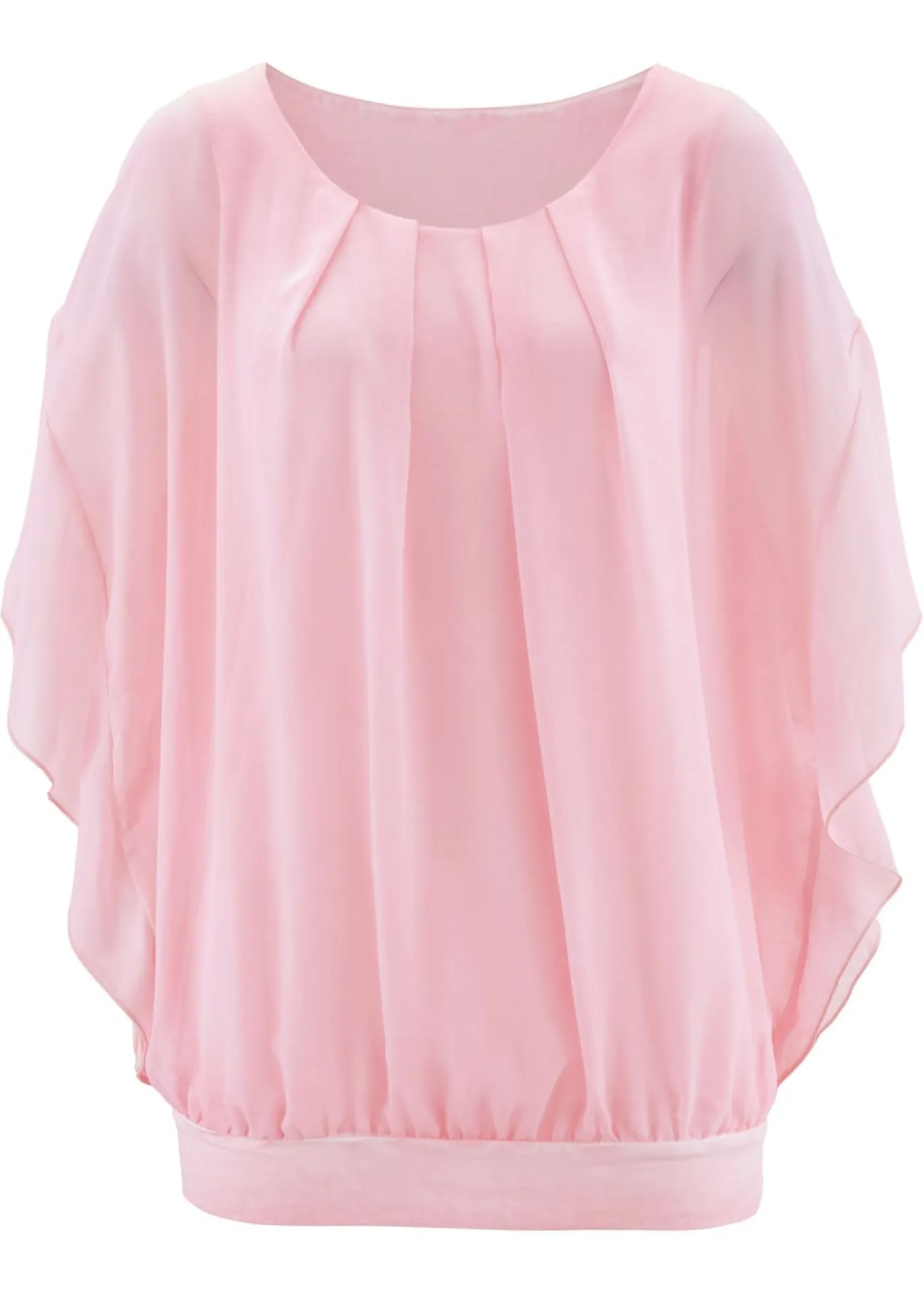 bonprix bonprix Camisas Y Blusas|Novedades>Blusa de gasa con camiseta interior Rosa empolvado