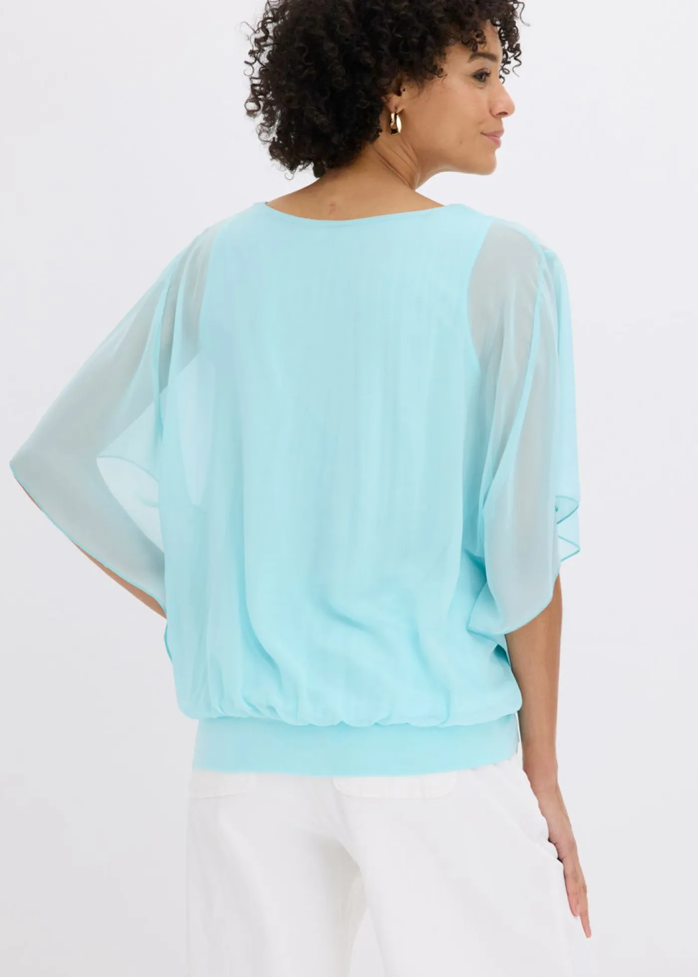 Mujer bonprix bonprix Blusa de gasa con camiseta interior