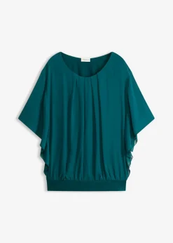 bonprix bonprix Camisas Y Blusas|Novedades>Blusa de gasa con camiseta interior Verde intenso