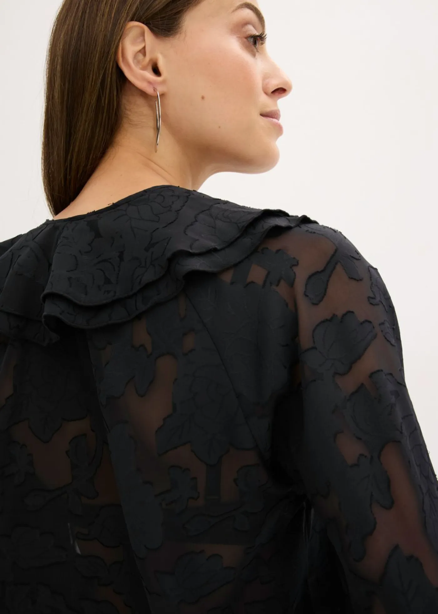 bonprix bonprix Camisas Y Blusas>Blusa de gasa con ligeras transparencias Negro