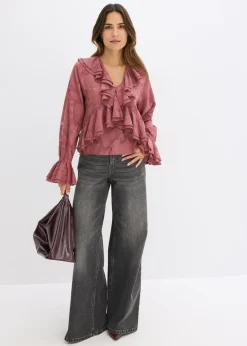 Mujer bonprix bonprix Blusa de gasa con ligeras transparencias