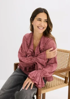 Mujer bonprix bonprix Blusa de gasa con ligeras transparencias