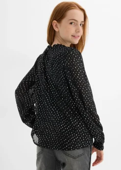 Niños bonprix bonprix Blusa de gasa con volantes en el cuello