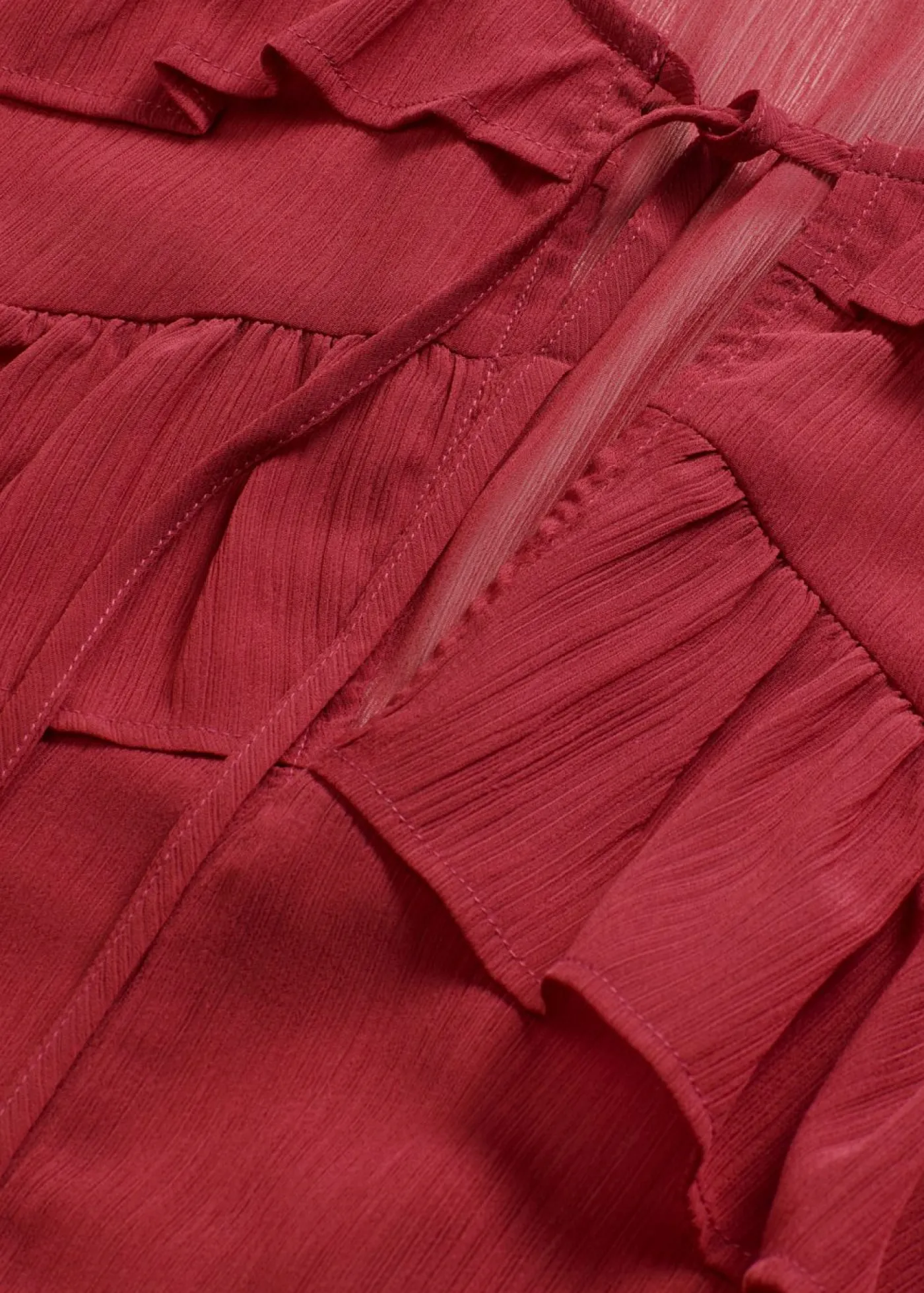 bonprix bonprix Camisas Y Blusas>Blusa de gasa con volantes Rojo