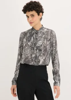 Mujer bonprix bonprix Blusa de gasa con volantes