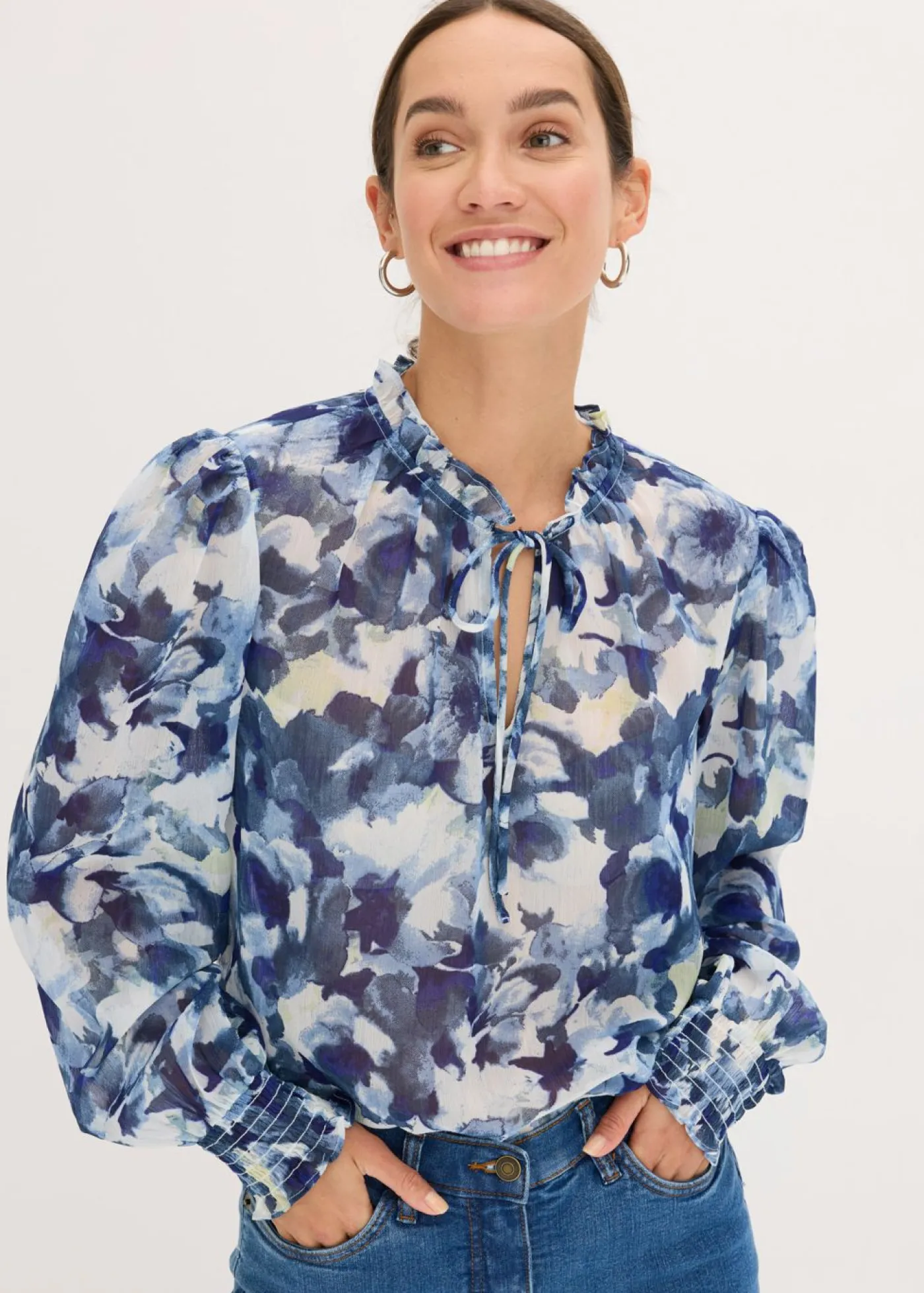 Mujer bonprix bonprix Blusa de gasa estampada