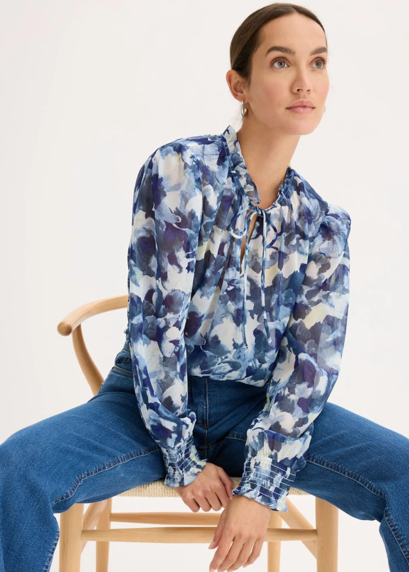 Mujer bonprix bonprix Blusa de gasa estampada