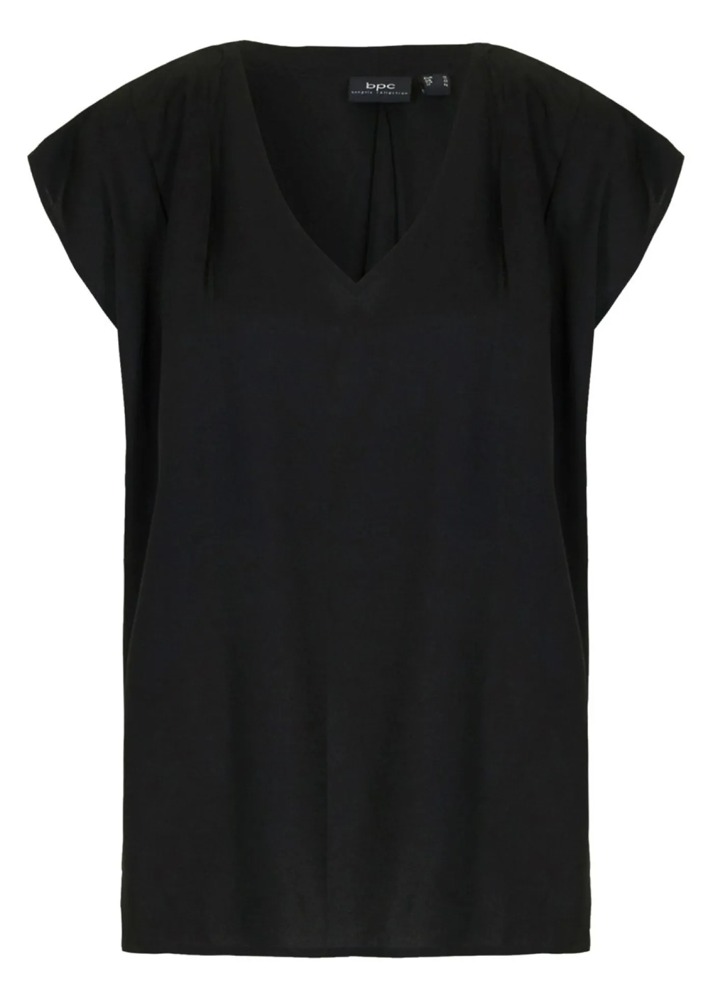 bonprix bonprix Camisas Y Blusas>Blusa de manga corta con escote en V Negro