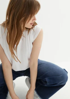 Mujer bonprix bonprix Blusa de manga corta con escote en V