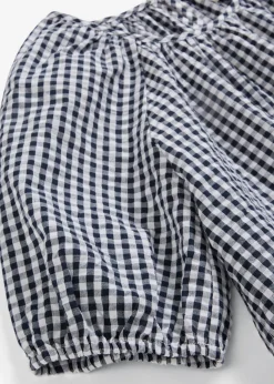 bonprix bonprix Camisas Y Blusas|Novedades>Blusa de manga corta de algodón puro Azul marino-blanco