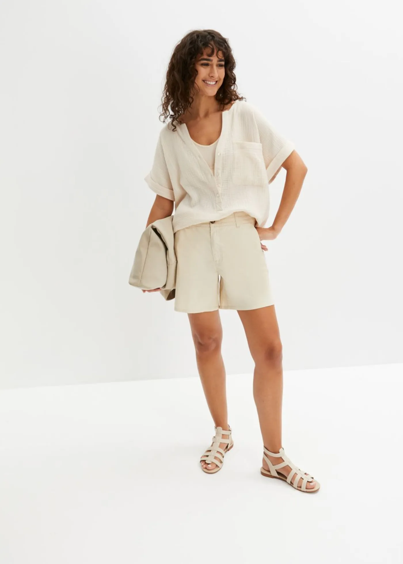 Mujer bonprix bonprix Blusa de manga corta de muselina