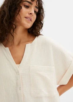 Mujer bonprix bonprix Blusa de manga corta de muselina