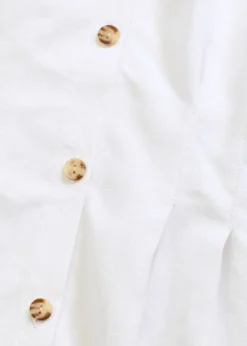 bonprix bonprix Camisas Y Blusas>Blusa de manga corta de mezcla de lino vaporoso Blanco