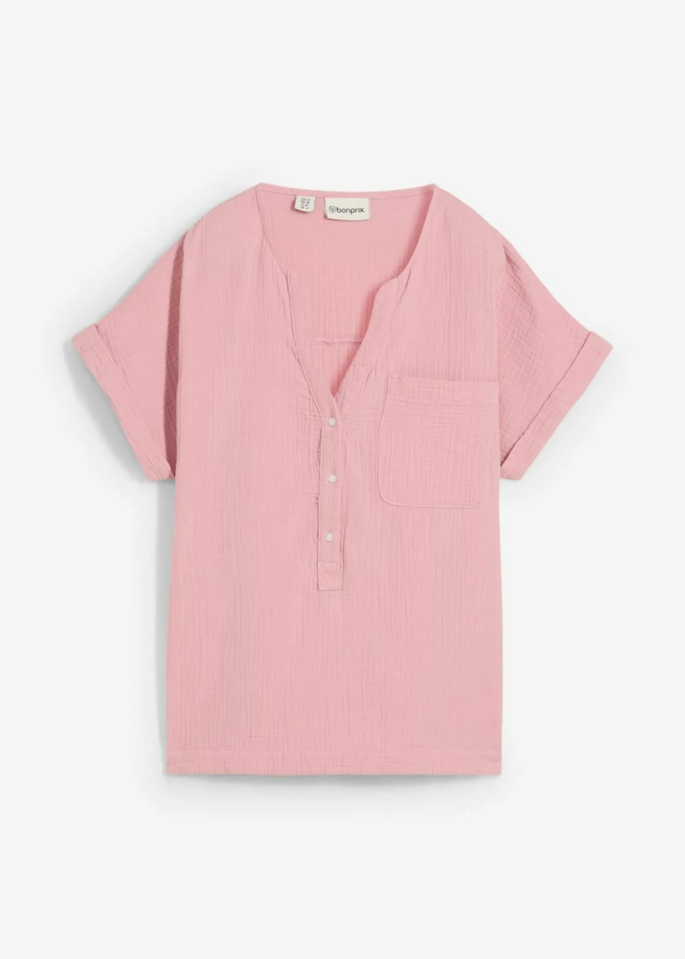 Mujer bonprix bonprix Blusa de manga corta de muselina