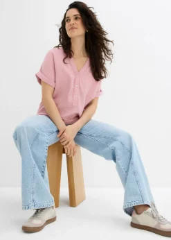 Mujer bonprix bonprix Blusa de manga corta de muselina