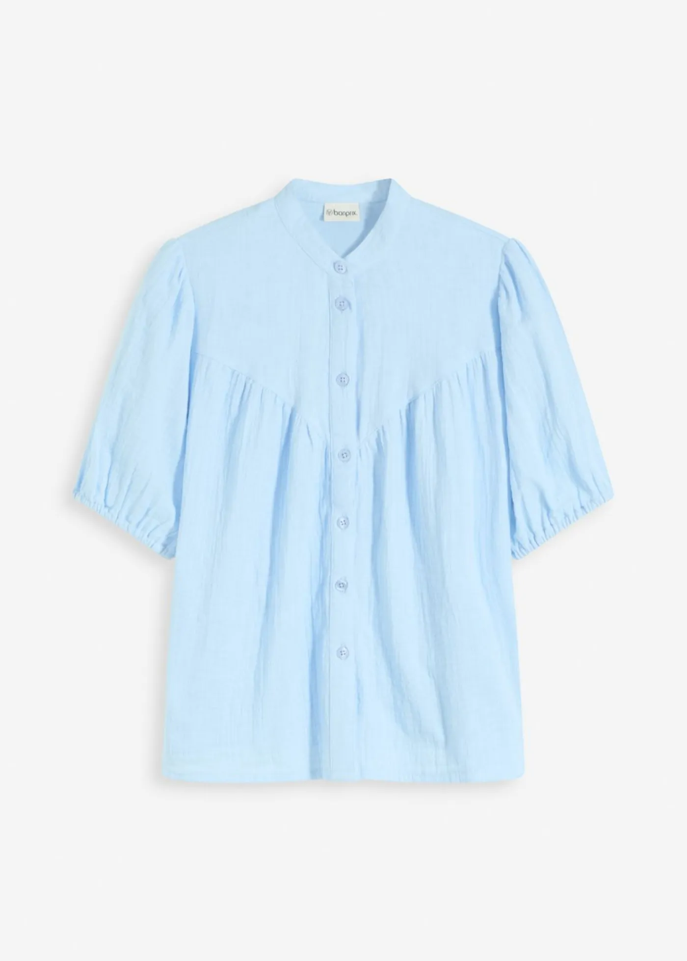 bonprix bonprix Camisas Y Blusas>Blusa de manga corta de muselina Azul claro