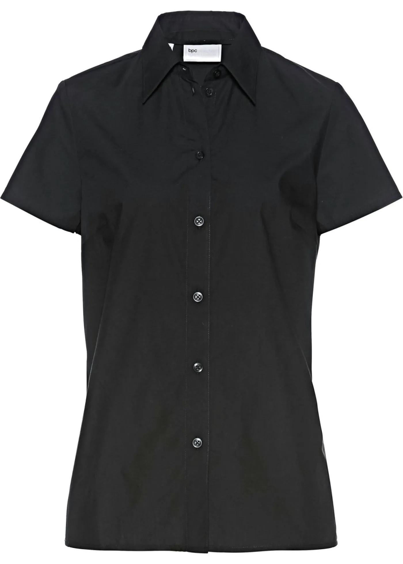 bonprix bonprix Camisas Y Blusas>Blusa de manga corta de popelín Negro