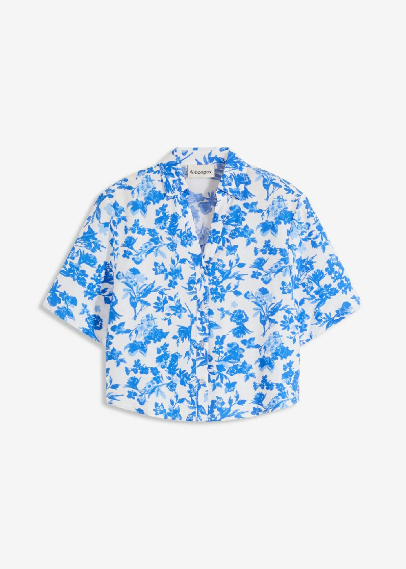 bonprix bonprix Camisas Y Blusas>Blusa de manga corta de suave mezcla de viscosa Blanco