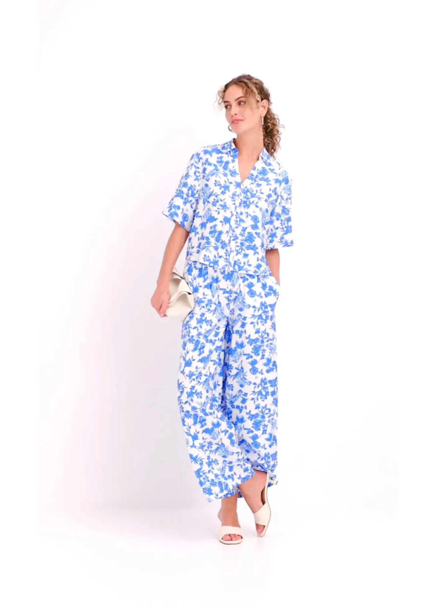 bonprix bonprix Camisas Y Blusas>Blusa de manga corta de suave mezcla de viscosa Blanco