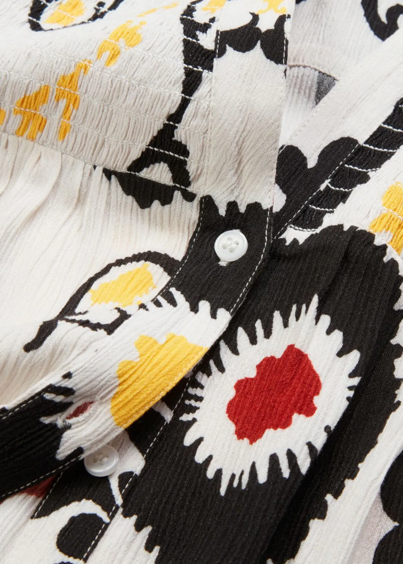 Mujer bonprix bonprix Blusa de manga corta de viscosa fluida con detalle de nido de abeja