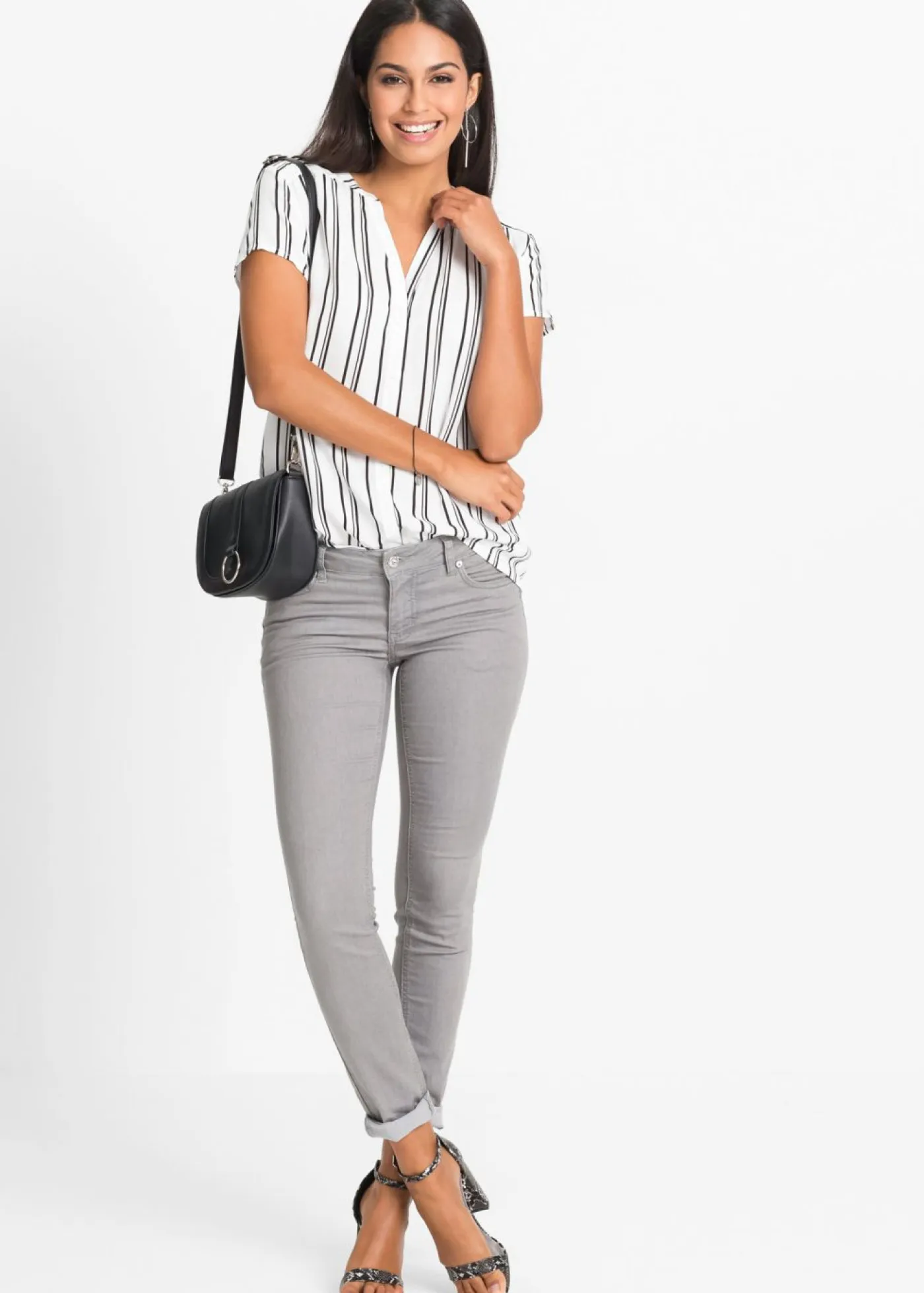 Mujer bonprix bonprix Blusa de manga corta de viscosa pura