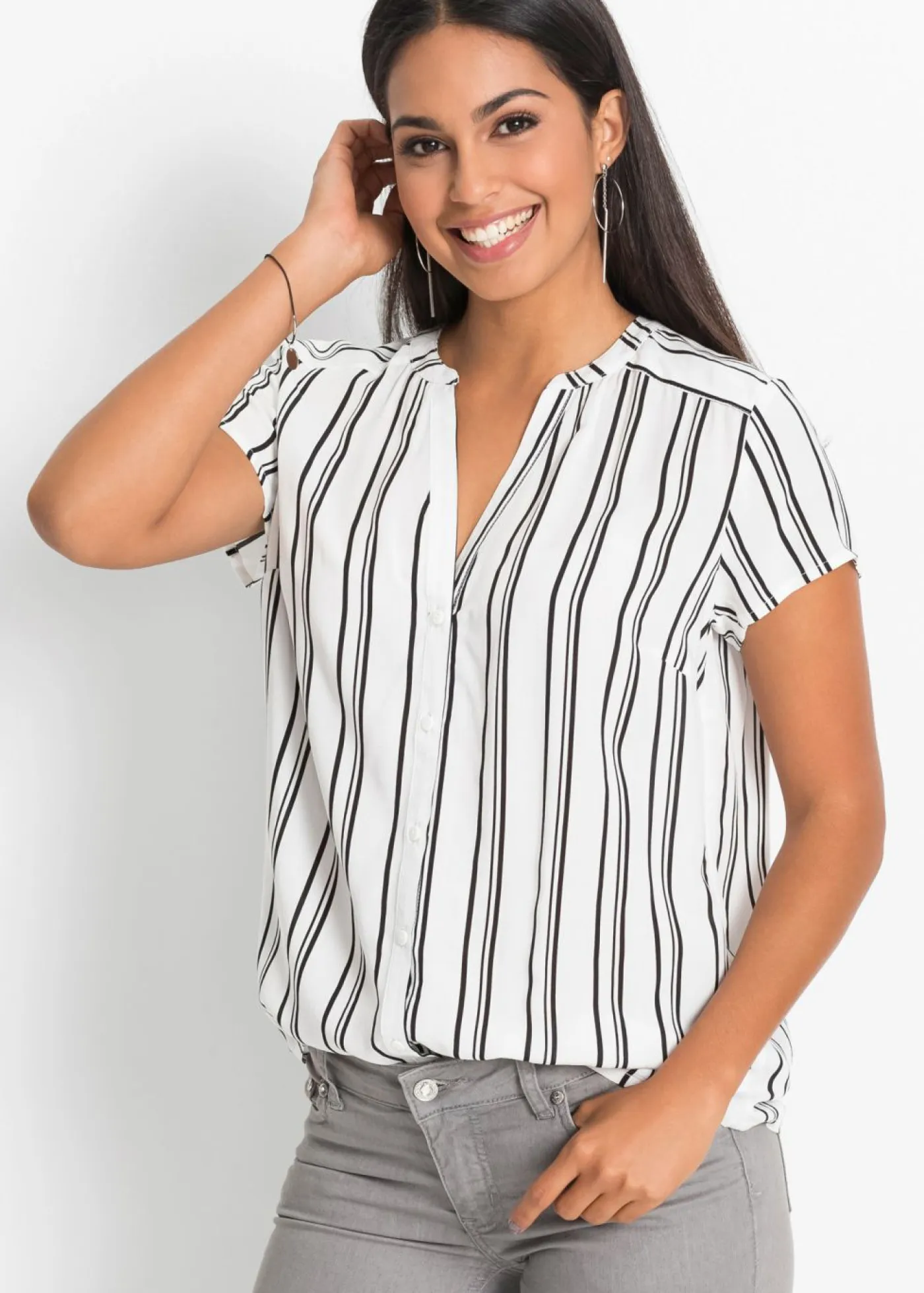 Mujer bonprix bonprix Blusa de manga corta de viscosa pura