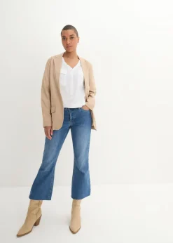 Mujer bonprix bonprix Blusa de manga larga con escote en V de viscosa fluida