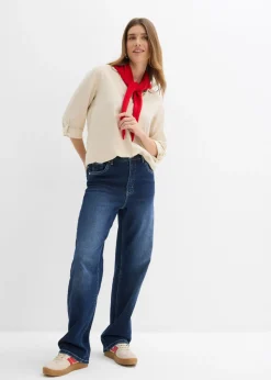 Mujer bonprix bonprix Blusa de mangas 3/4 con lino