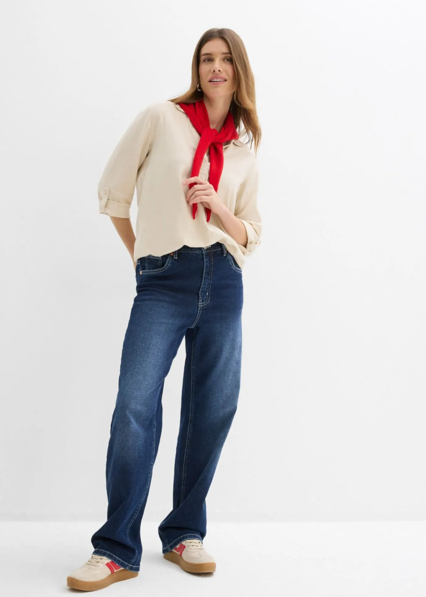 Mujer bonprix bonprix Blusa de mangas 3/4 con lino