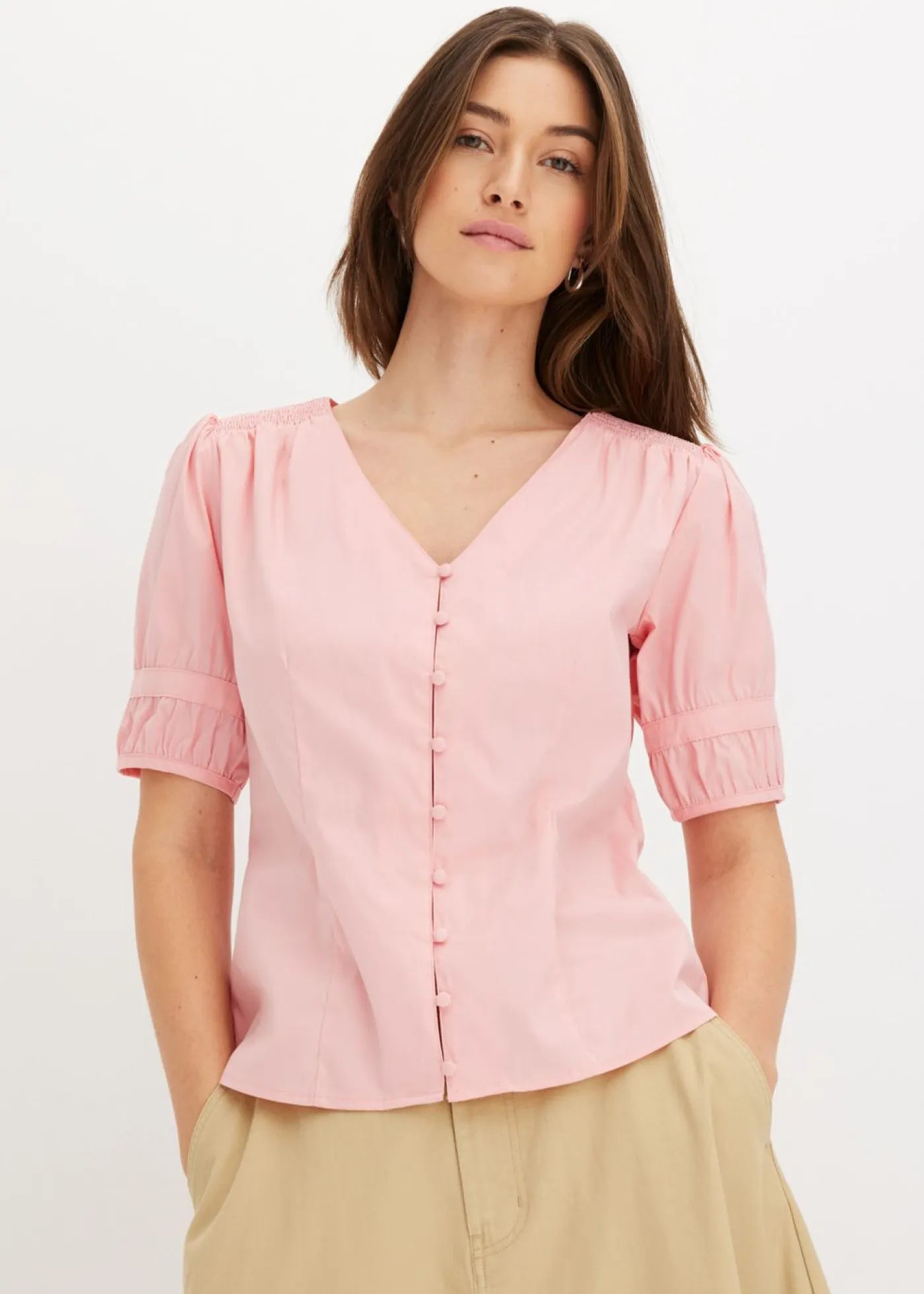 Mujer bonprix bonprix Blusa de mezcla de algodón