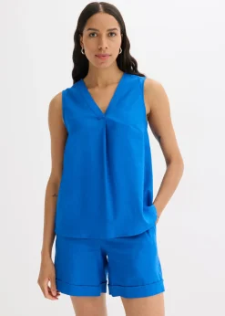 Mujer bonprix bonprix Blusa de mezcla de lino vaporoso