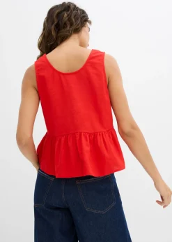 Mujer bonprix bonprix Blusa de mezcla de lino vaporoso