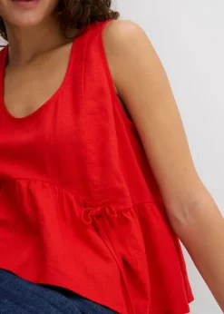 Mujer bonprix bonprix Blusa de mezcla de lino vaporoso