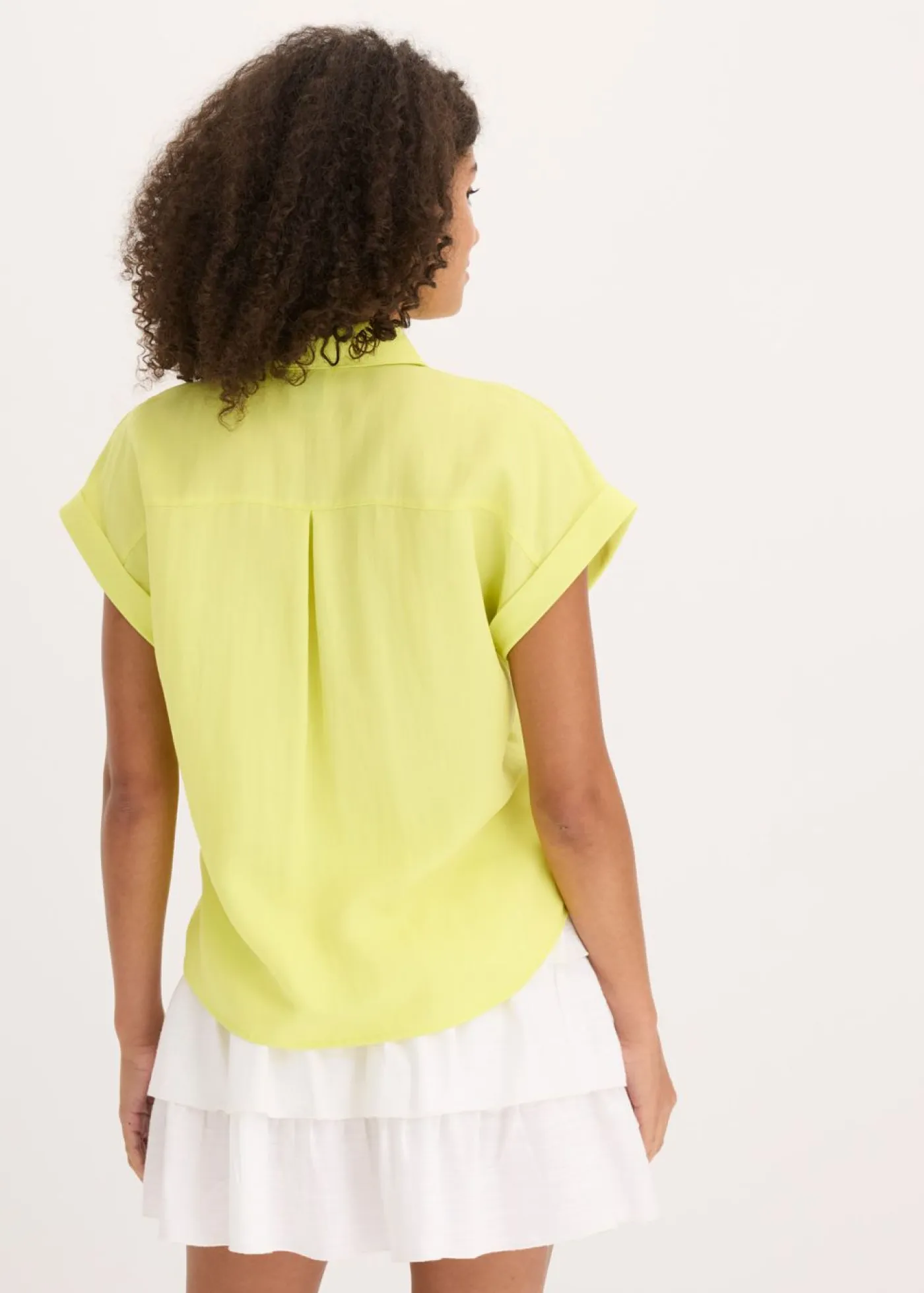 bonprix bonprix Camisas Y Blusas>Blusa de mezcla de lyocell fluido Amarillo cítrico