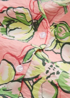 bonprix bonprix Camisas Y Blusas>Blusa de mezcla de viscosa fluida Rosa suave de flores